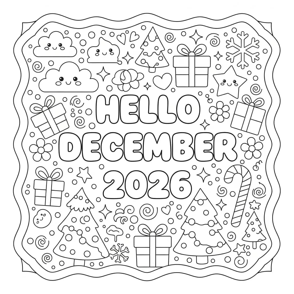 HELLO MONTHS: A Fun & Whimsical 2026 Coloring Adventure for Kids