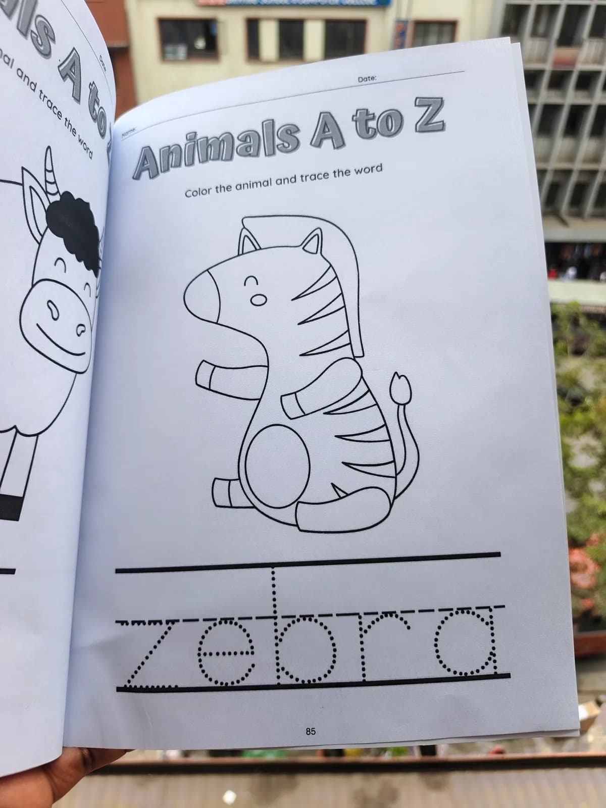Alphabet A to Z Coloring Book