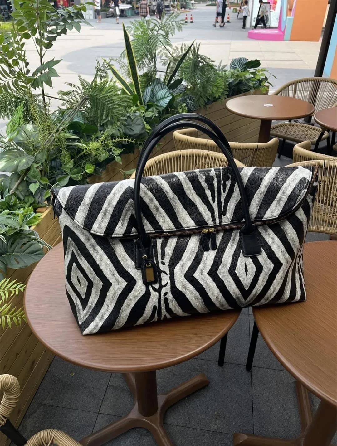 Zebra print travel bag