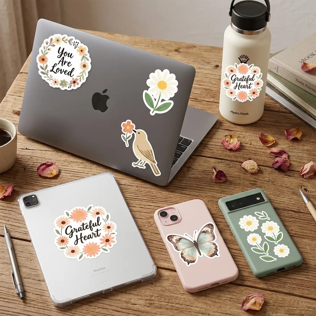🌸 Floral Sticker Pack: 50 Beautiful Flower Stickers to Brighten Every Product